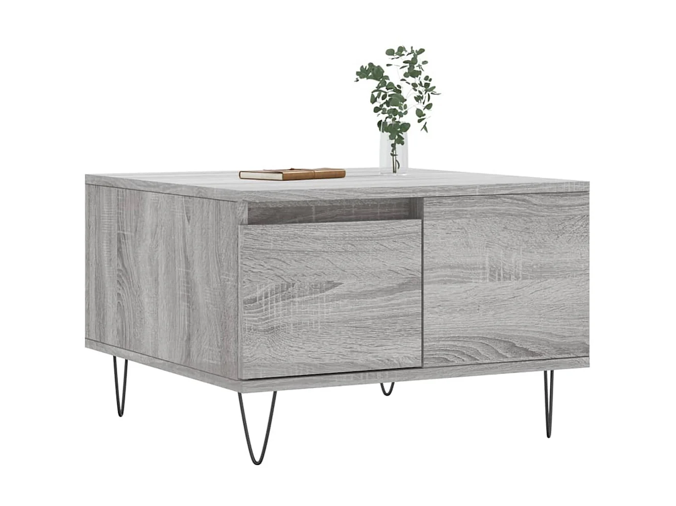 Mesa de centro madera contrachapada gris Sonoma 55x55x36,5 cm ES80055