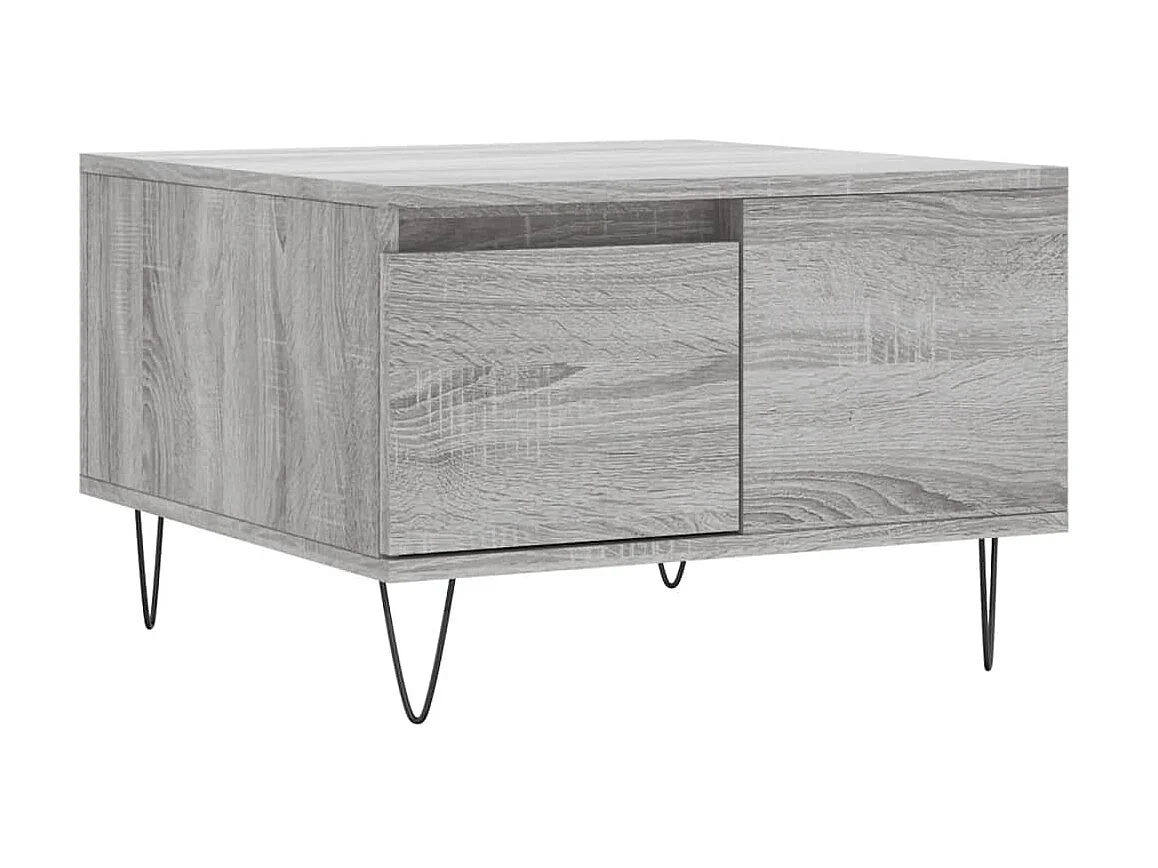 Table basse sonoma gris 55x55x36,5 cm bois d'ingénierie OFR32282 BonneVie Meuble