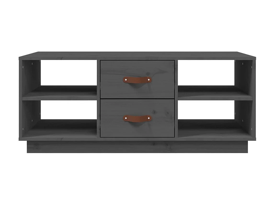 Table basse Gris 100x50x41 cm Bois massif de pin OFR47898 BonneVie Meuble