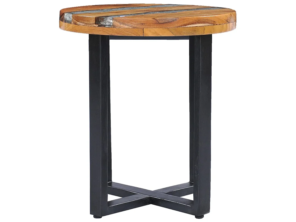 Mesa de centro 40x45 cm madeira de teca maciça e poliresina PT716413