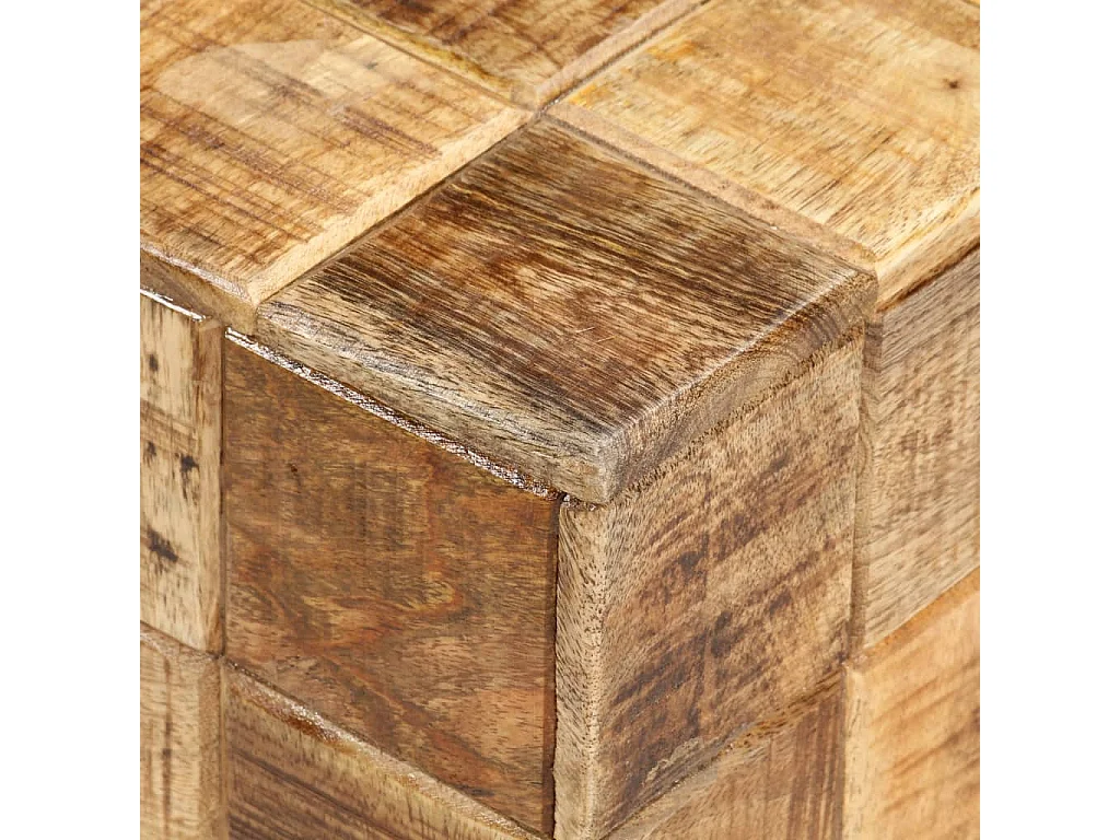 Tables basses 2 pcs avec design de blocs Bois de manguier brut OFR42038 BonneVie Meuble