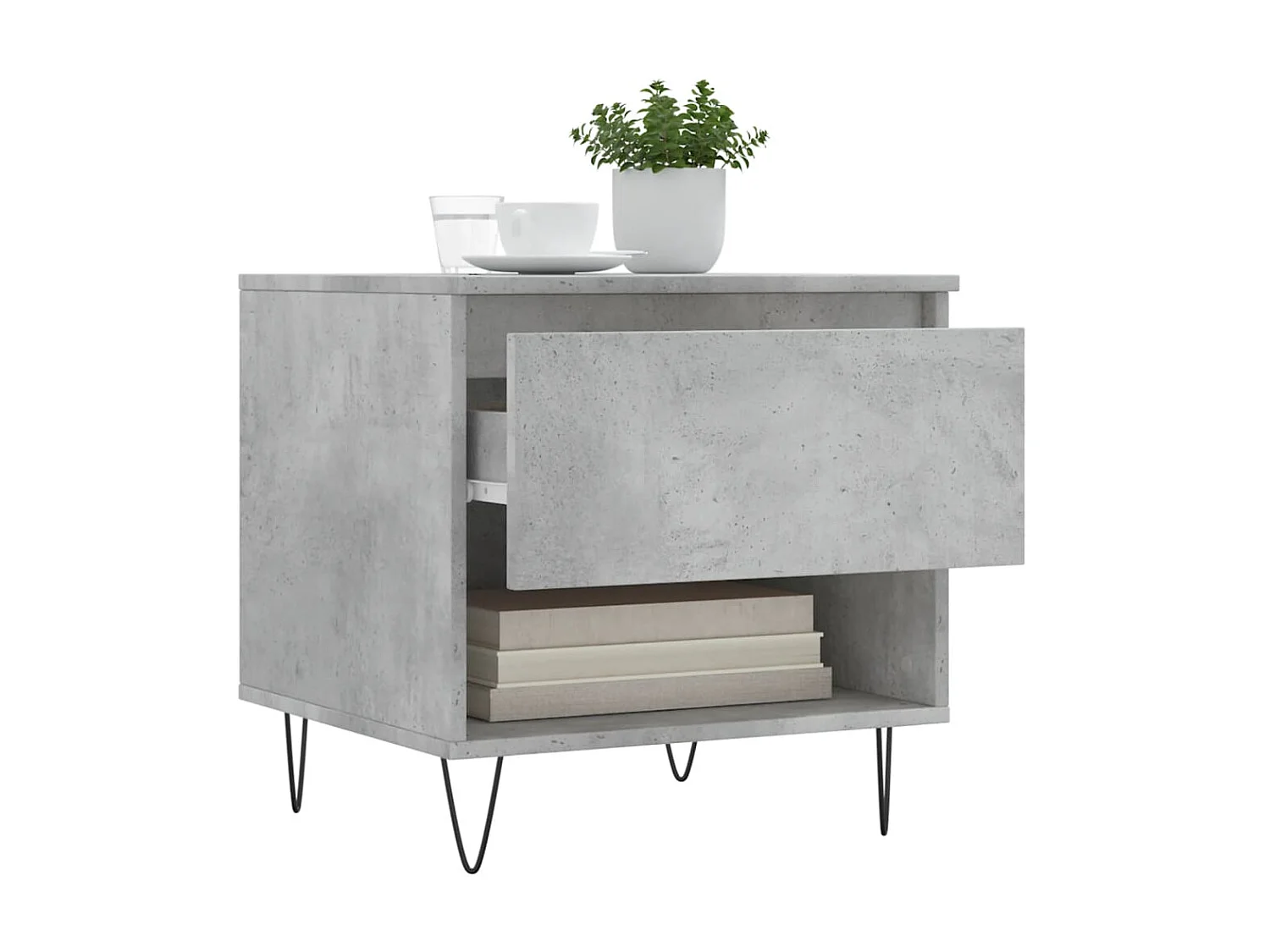 Mesa de centro madera de ingeniería gris hormigón 50x46x50 cm ES63530