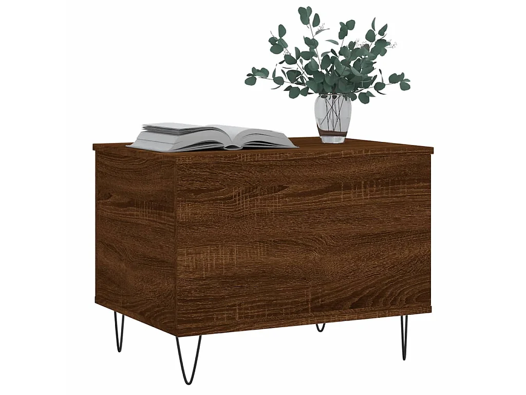Table basse relevable Chêne marron 60x44,5x45 cm Bois d'ingénierie OFR90178 BonneVie Meuble