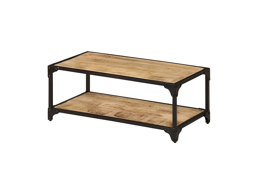Table basse 90x45x35 cm Bois de manguier massif brut OFR89113 BonneVie Meuble
