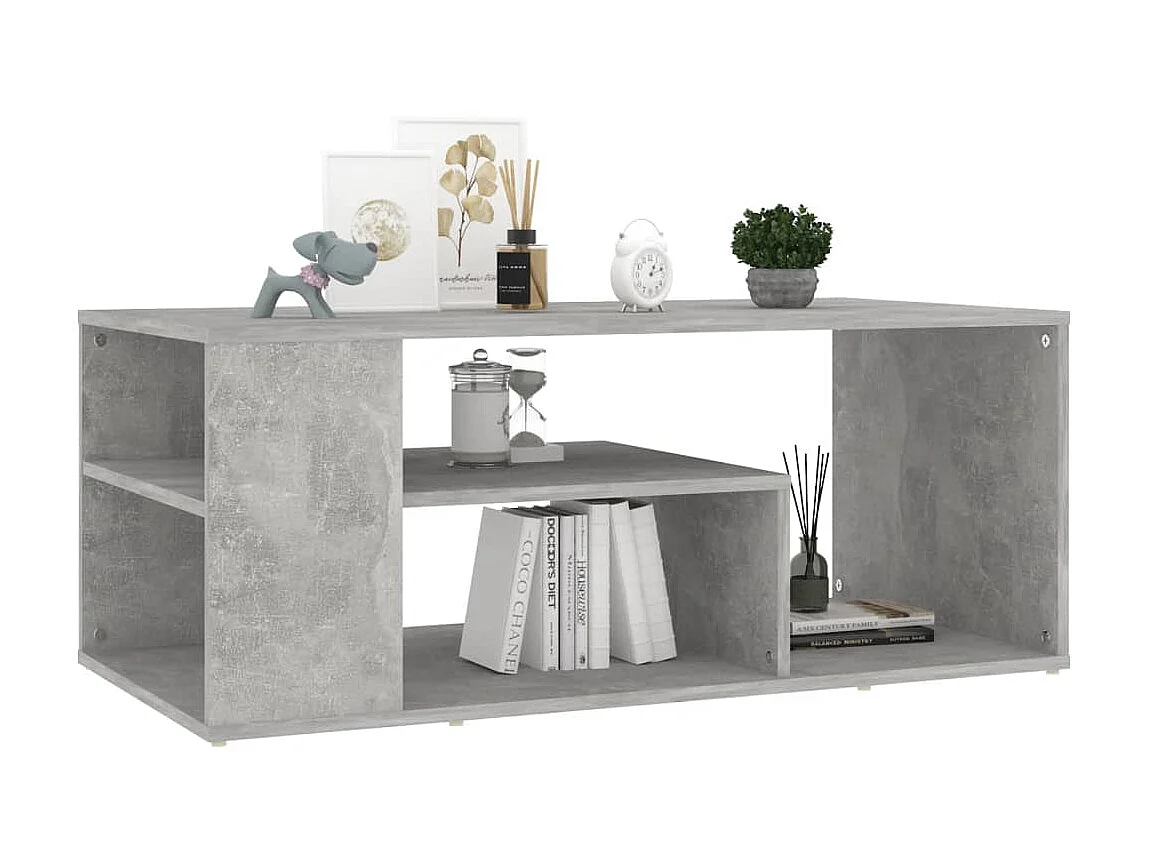 Salontafel 100x50x40 cm bewerkt hout betongrijs NL90512