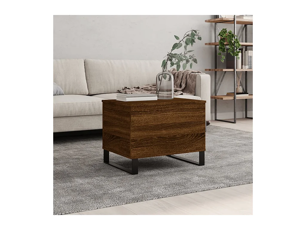Table basse relevable Chêne marron 60x44,5x45 cm Bois d'ingénierie OFR92877 BonneVie Meuble