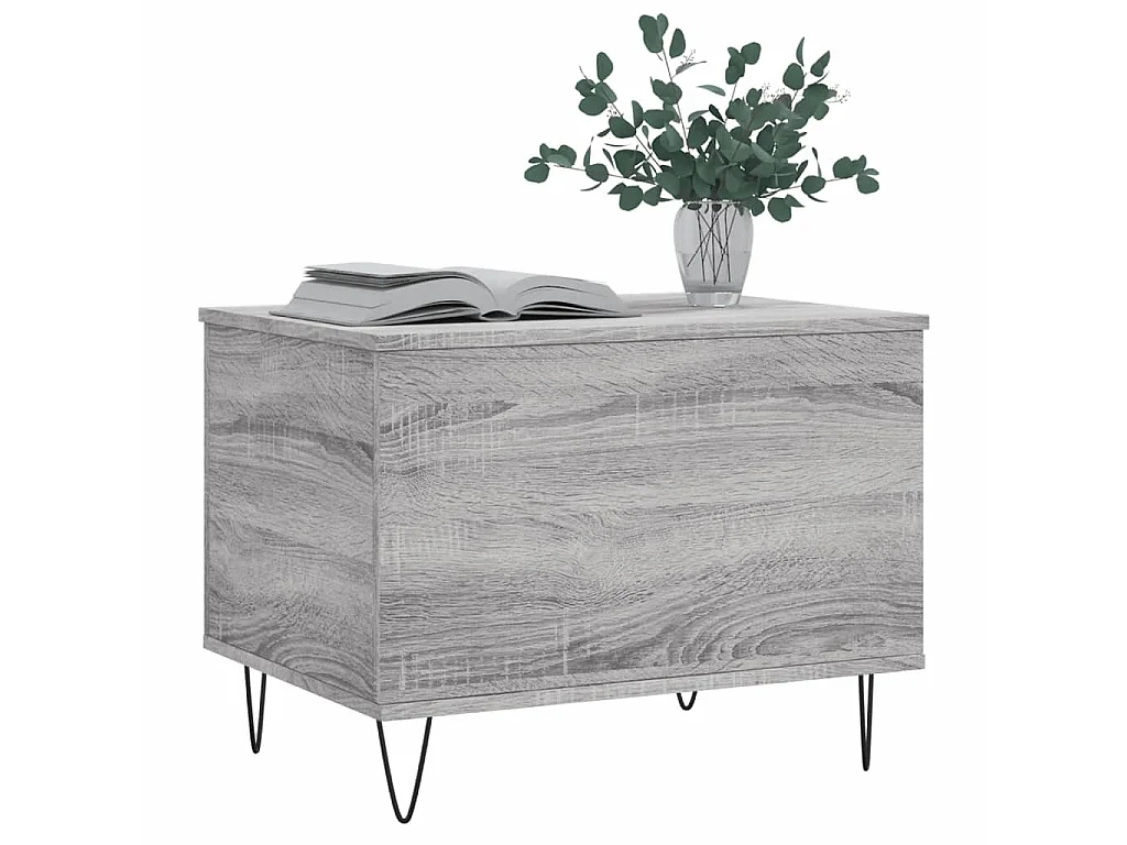 Mesa de centro madera contrachapada gris Sonoma 60x44,5x45 cm ES622578