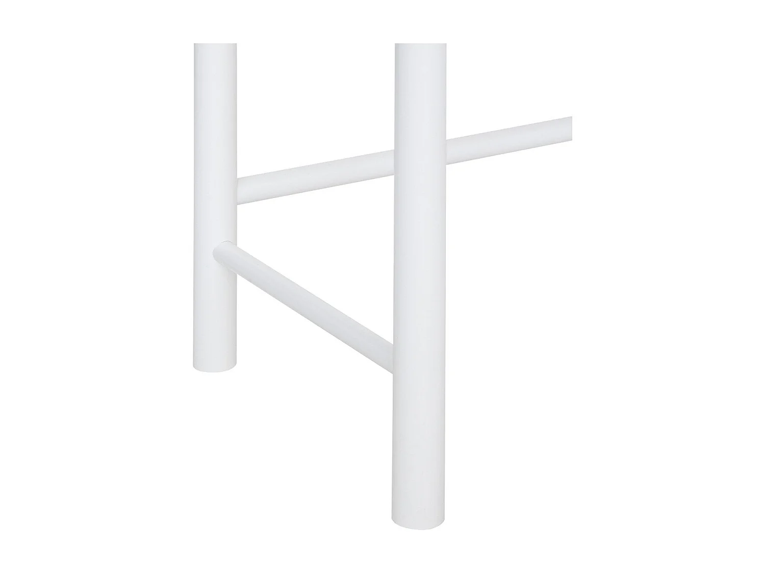 Meuble Console 2 niveaux en Bois Blanc et Cannage en Rotin H 80 cm