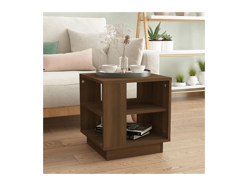 Table basse Chêne marron 40x40x43 cm Bois d'ingénierie OFR99265 BonneVie Meuble