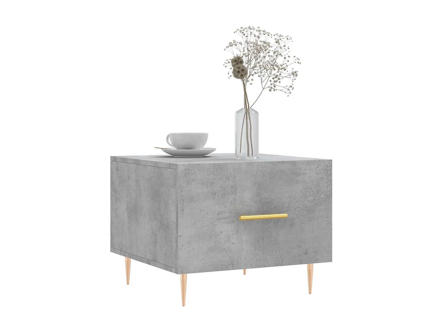 Mesa de centro madera de ingeniería gris hormigón 50x50x40 cm ES36283