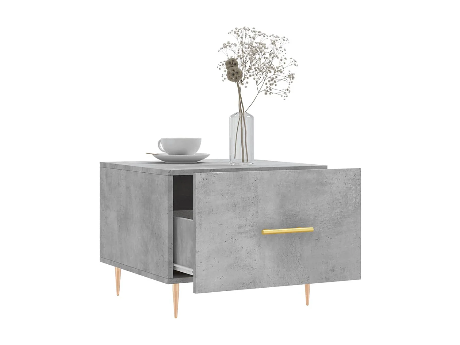 Mesa de centro madera de ingeniería gris hormigón 50x50x40 cm ES36283