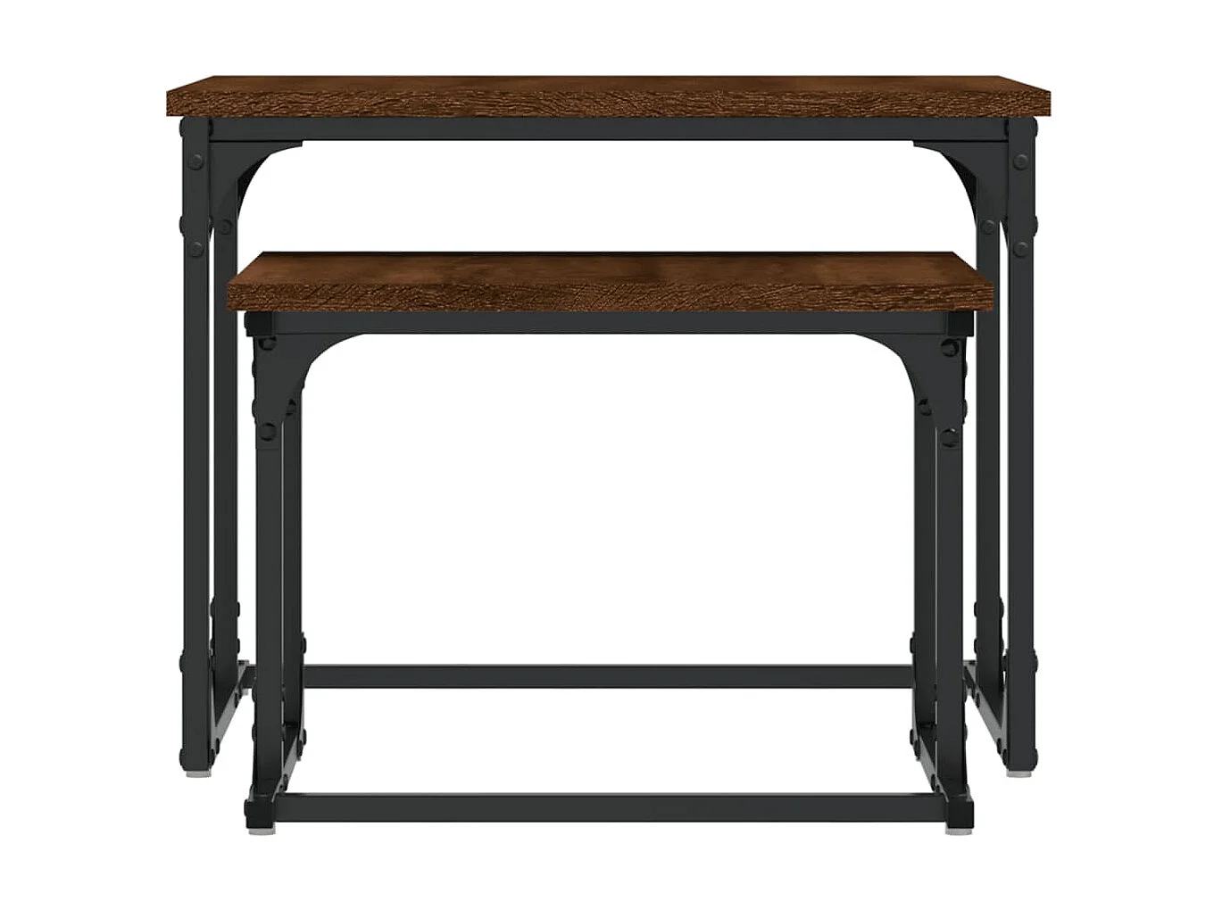 Table basse gigogne 2 pcs chêne marron bois d'ingénierie OFR67248 BonneVie Meuble