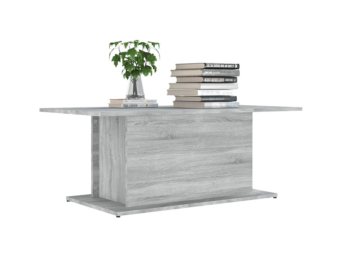 Table basse Sonoma gris 102x55,5x40 cm Aggloméré OFR93334 BonneVie Meuble