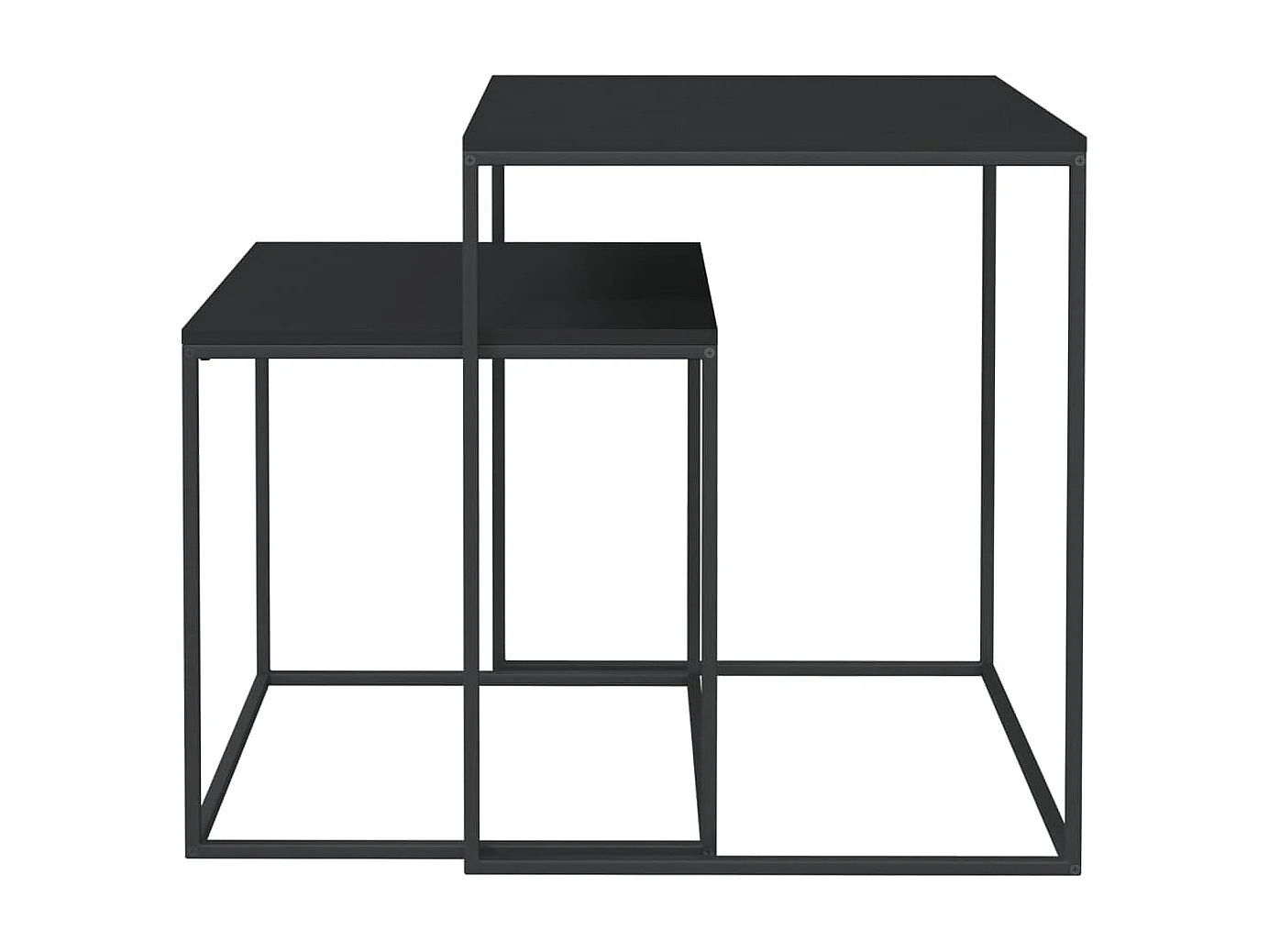 Salontafelset 2 st bewerkt hout en metaal NL32489