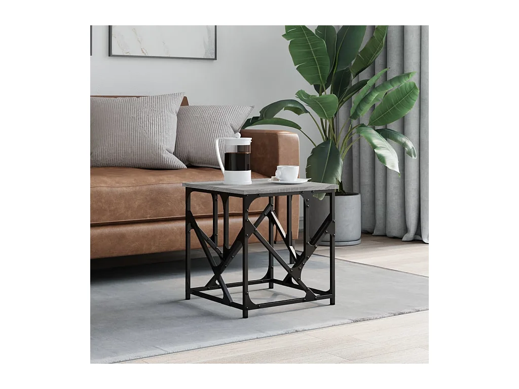 Table basse sonoma gris 45x45x47,5 cm bois d'ingénierie OFR98087 BonneVie Meuble