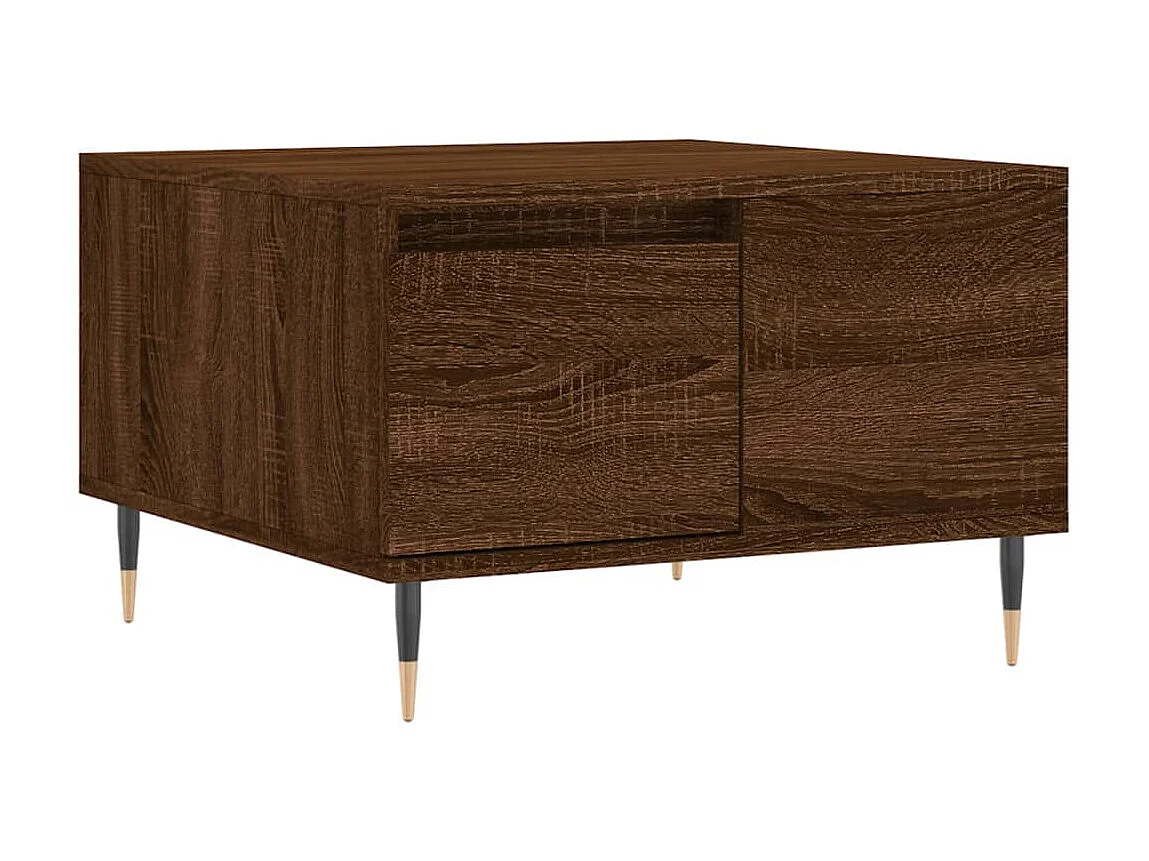 Table basse chêne marron 55x55x36,5 cm bois d'ingénierie OFR18342 BonneVie Meuble