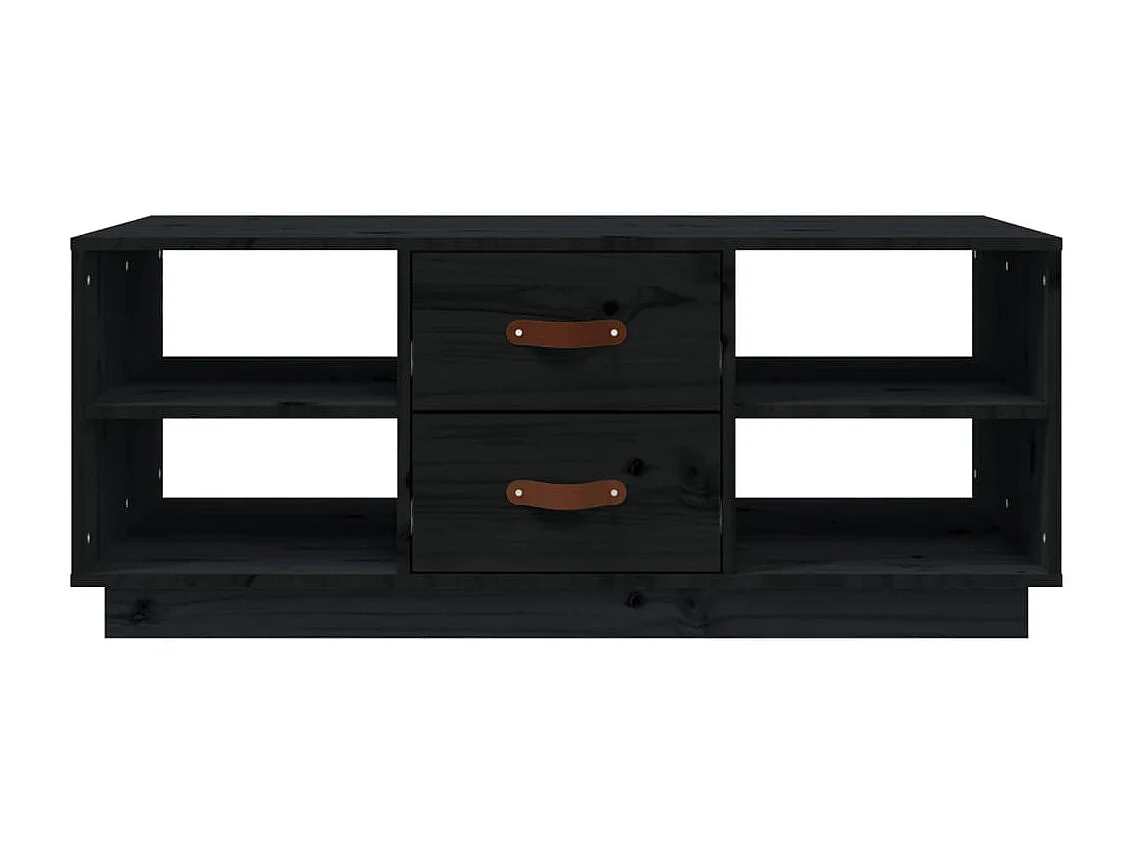 Table basse Noir 100x50x41 cm Bois massif de pin OFR23752 BonneVie Meuble