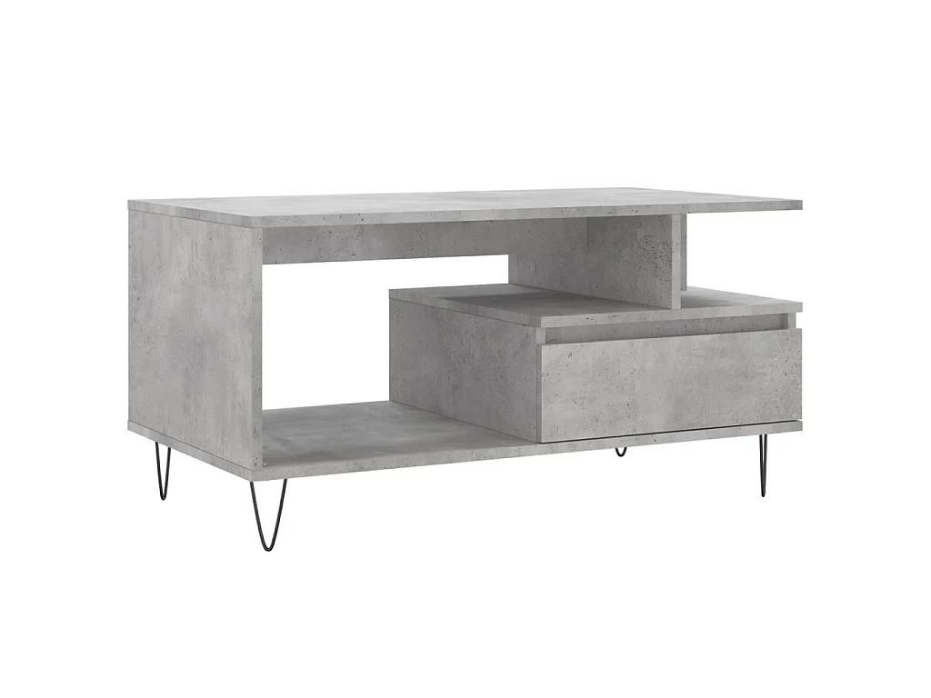 Table basse Gris béton 90x49x45 cm Bois d'ingénierie OFR70630 BonneVie Meuble