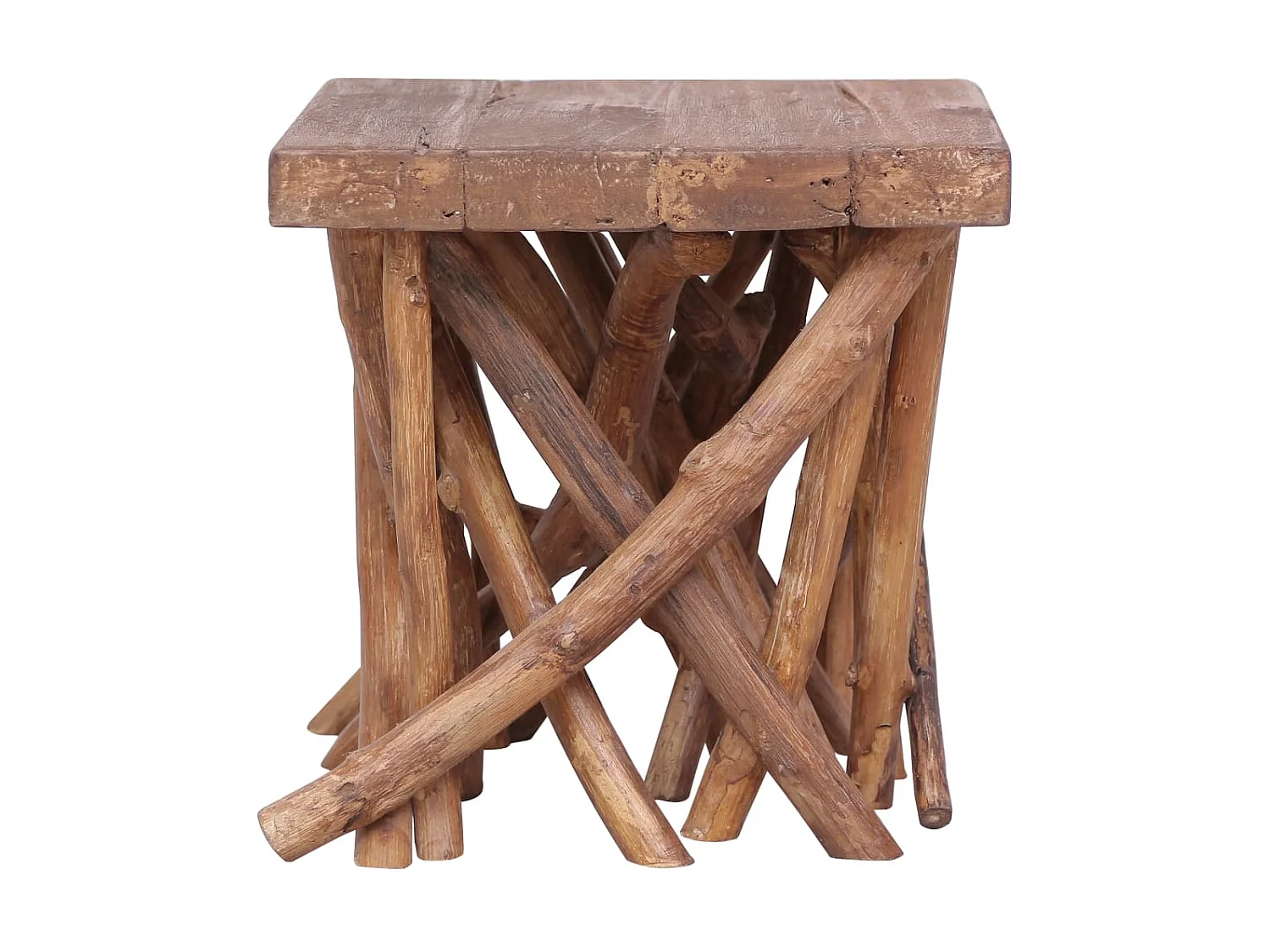 Mesa de centro feita de troncos 40x40x40 cm madeira maciça PT166599