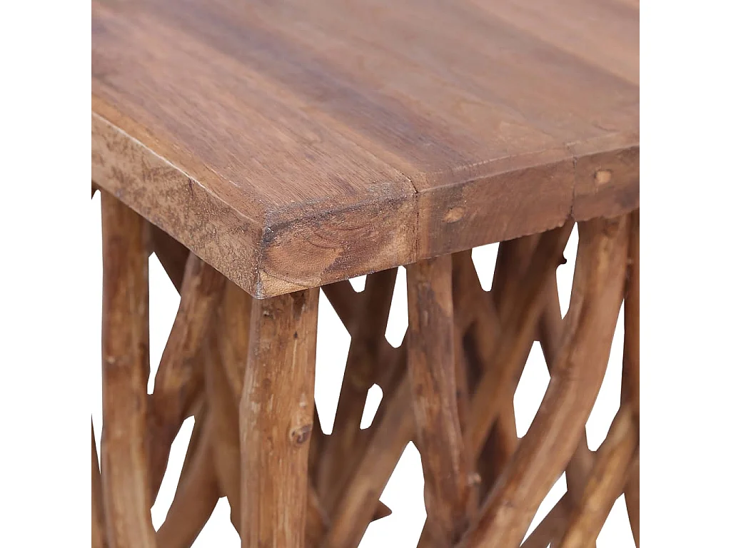 Mesa de centro feita de troncos 40x40x40 cm madeira maciça PT166599