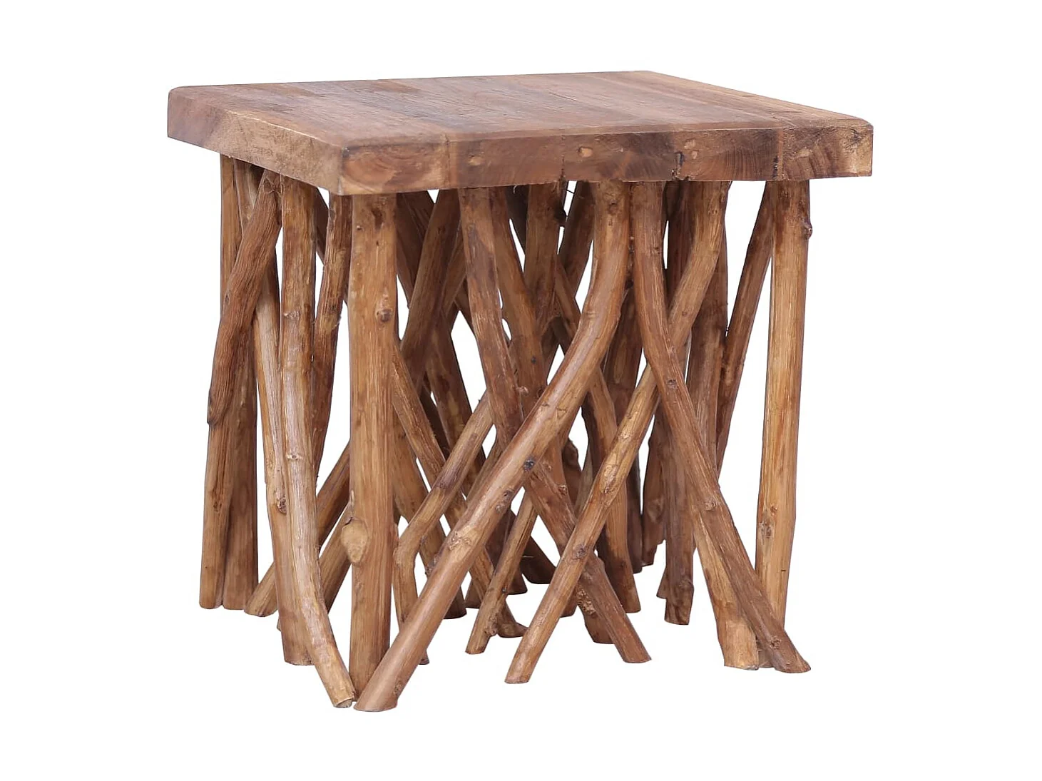 Mesa de centro feita de troncos 40x40x40 cm madeira maciça PT166599