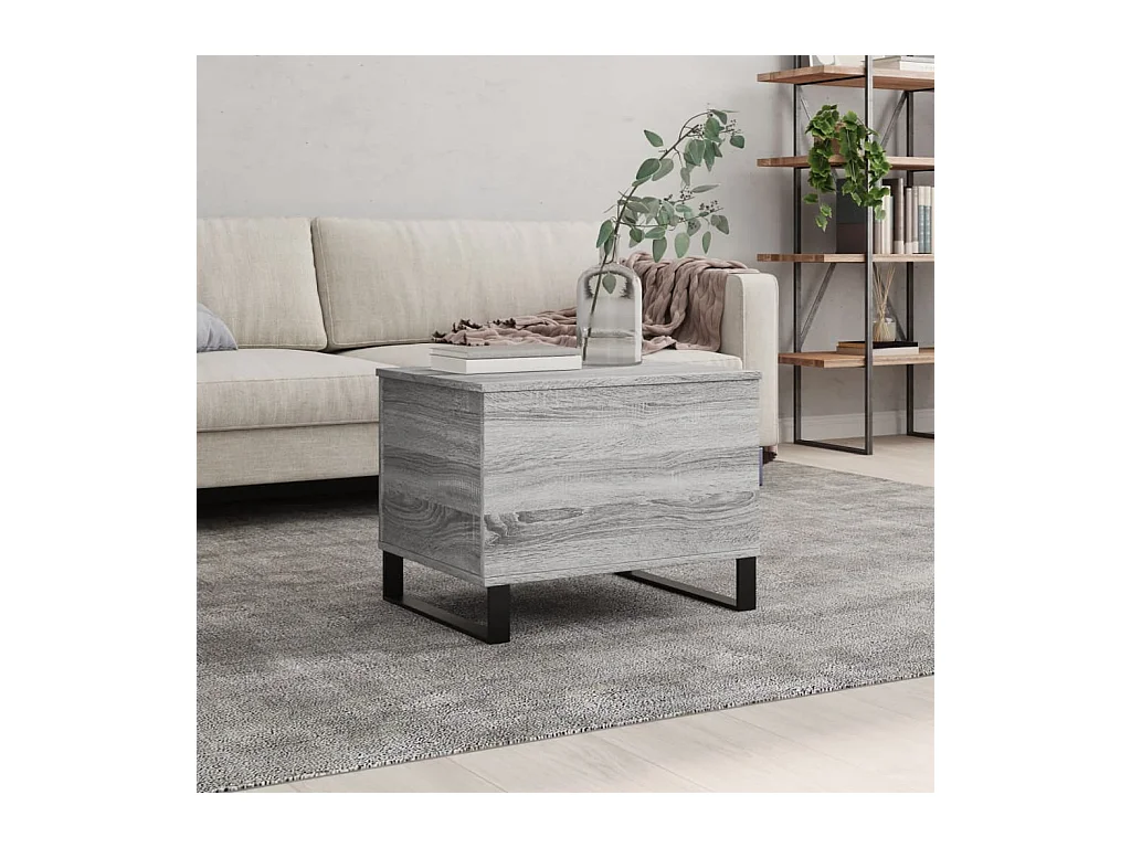 Table basse relevable Sonoma gris 60x44,5x45 cm Bois d'ingénierie OFR51236 BonneVie Meuble