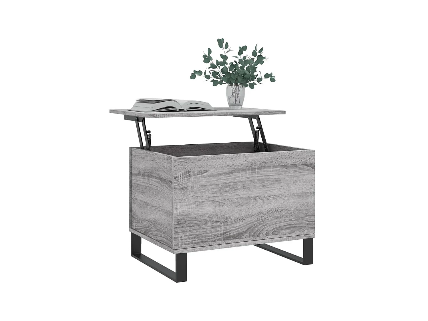 Table basse relevable Sonoma gris 60x44,5x45 cm Bois d'ingénierie OFR51236 BonneVie Meuble