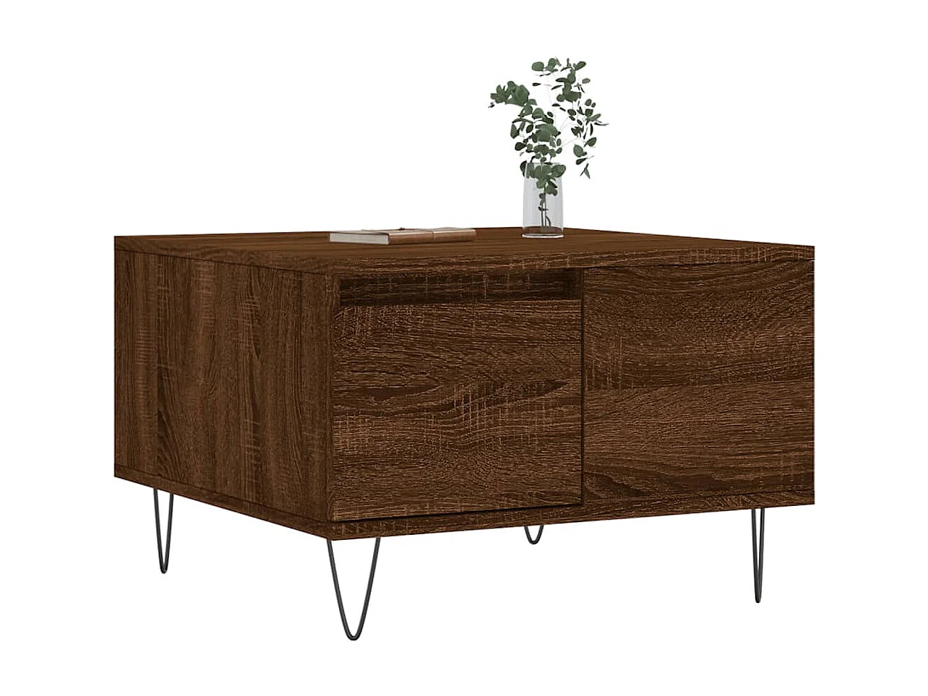 Salontafel 55x55x36,5 cm bewerkt hout bruin eikenkleur NL54699