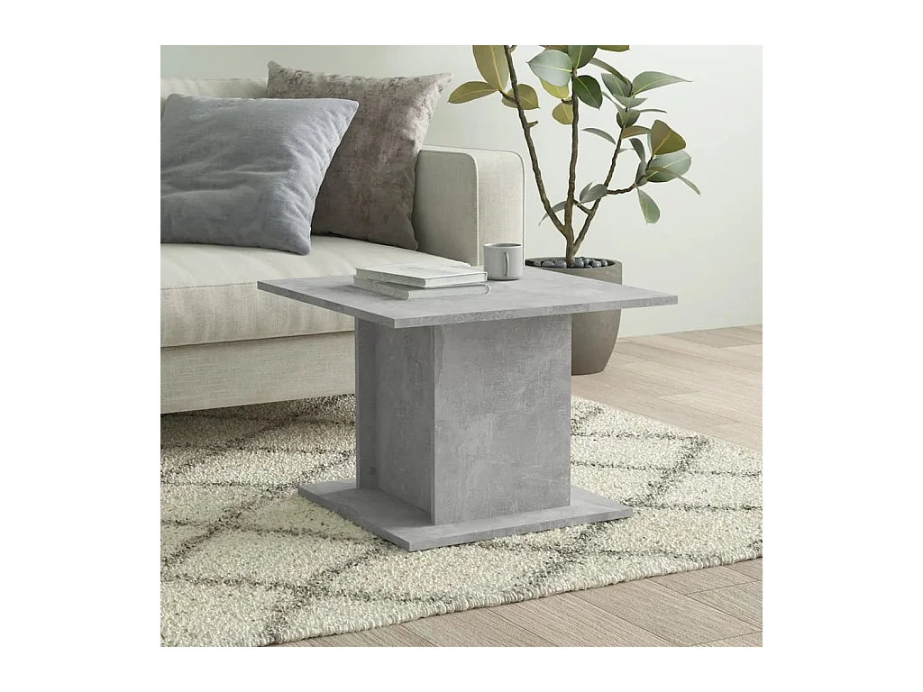 Table basse Gris béton 55,5x55,5x40 cm Aggloméré OFR73027 BonneVie Meuble