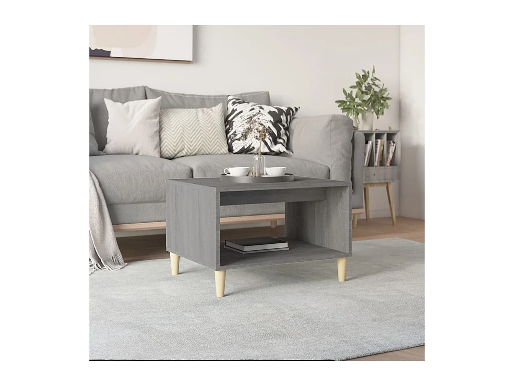 Table basse Sonoma gris 60x50x40 cm Bois d'ingénierie OFR16590 BonneVie Meuble