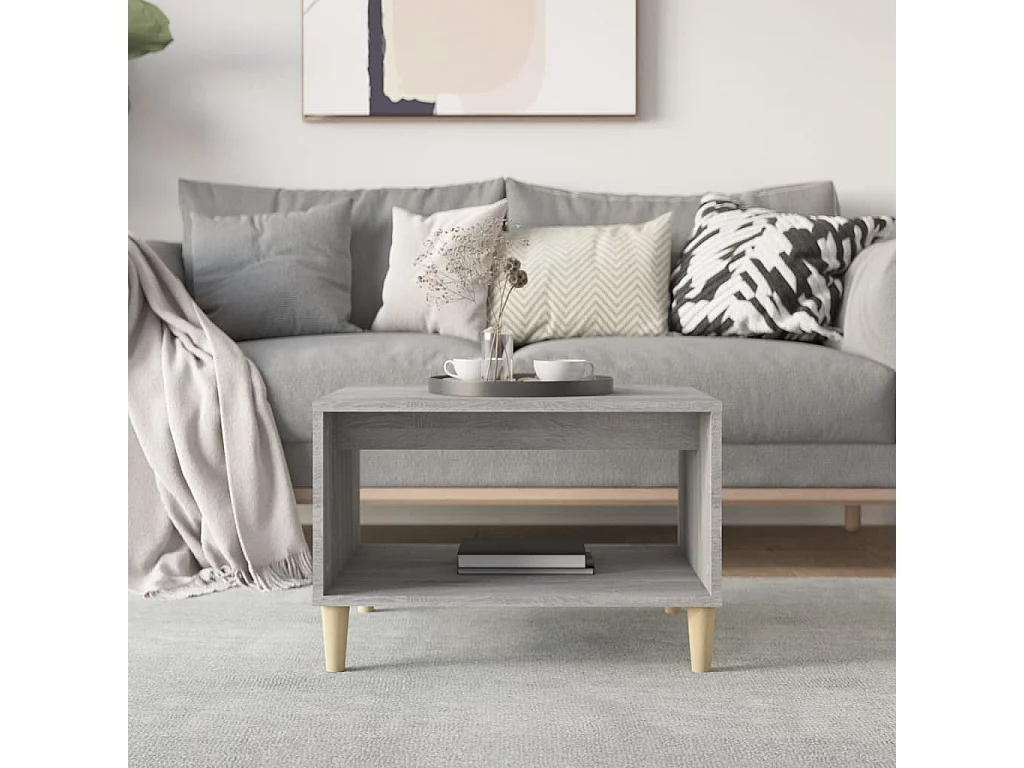 Table basse Sonoma gris 60x50x40 cm Bois d'ingénierie OFR16590 BonneVie Meuble