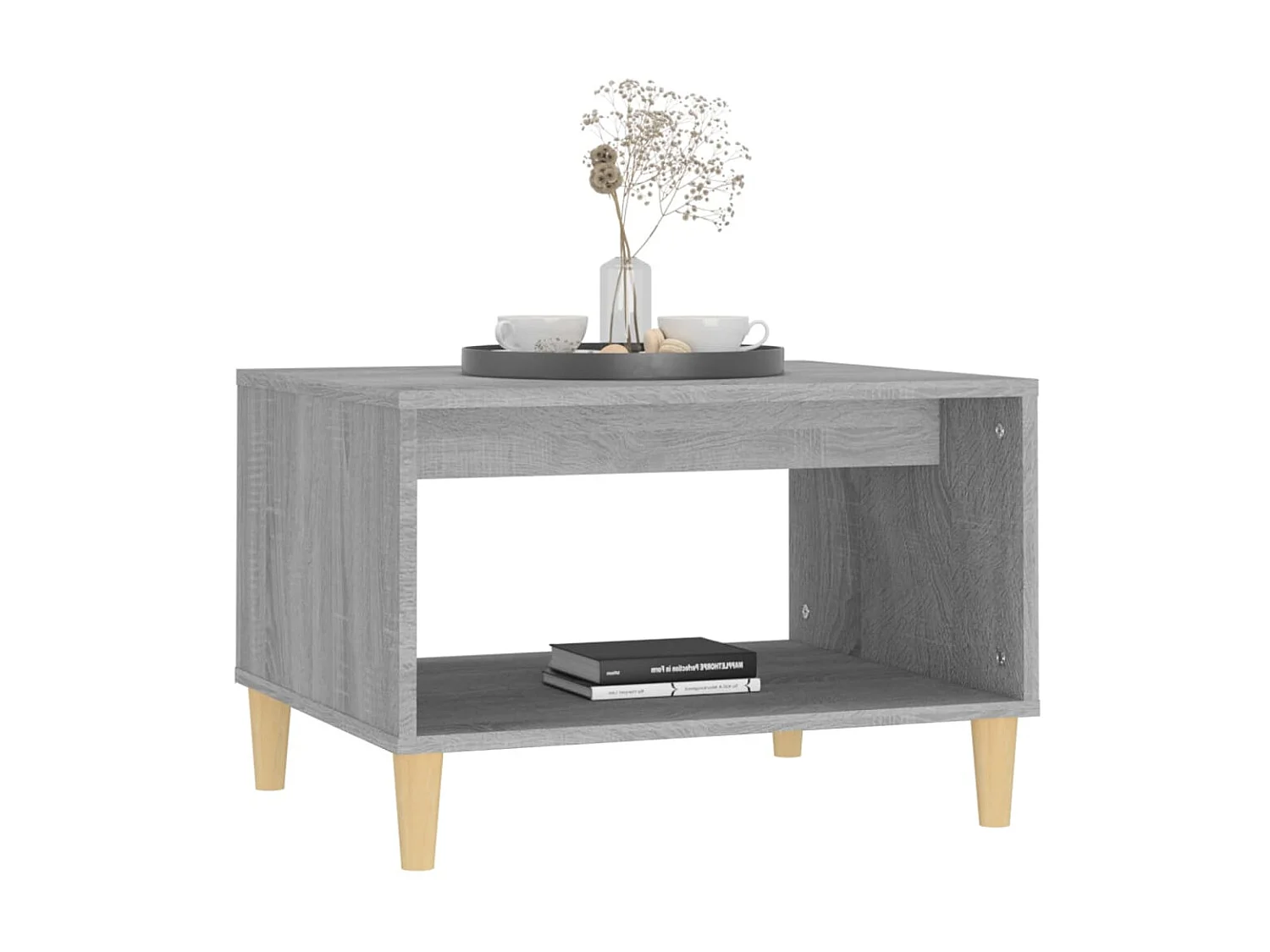 Table basse Sonoma gris 60x50x40 cm Bois d'ingénierie OFR16590 BonneVie Meuble