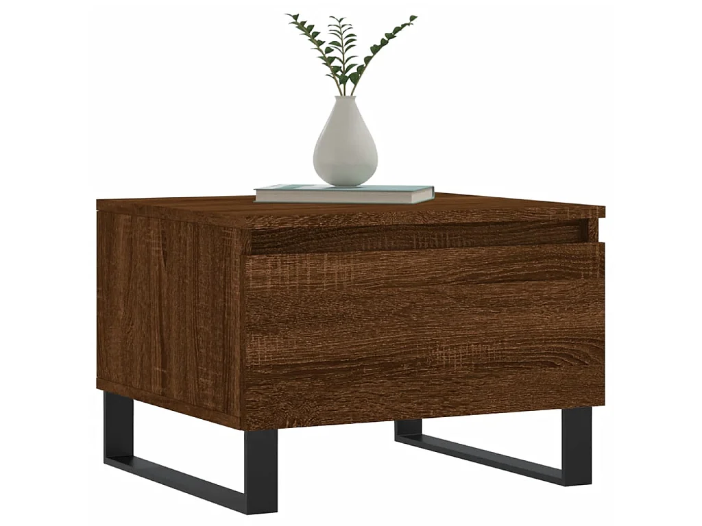 Mesa de centro madera de ingeniería marrón roble 50x46x35 cm ES69861