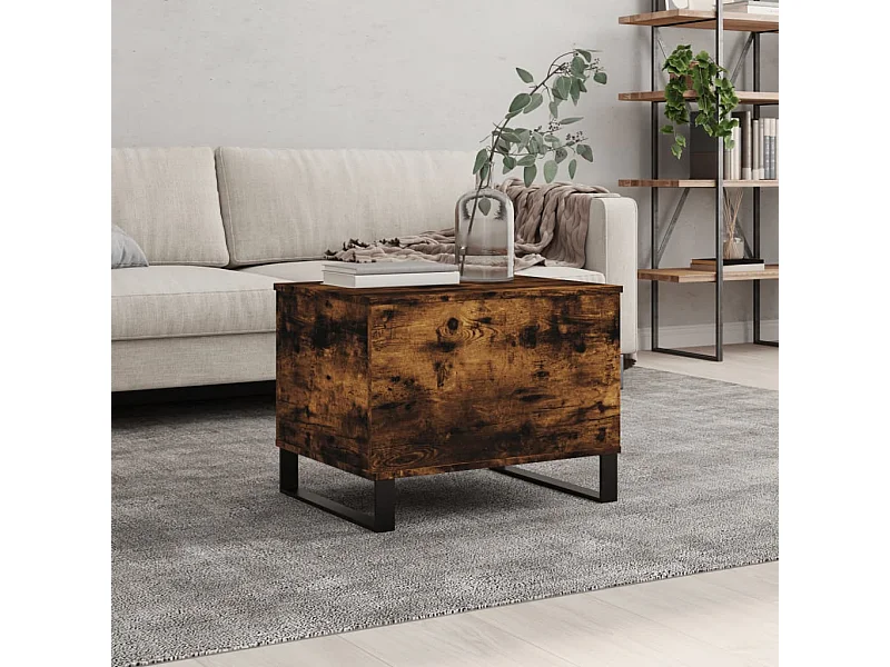 Salontafel 60x44,5x45 cm bewerkt hout gerookt eikenkleurig NL95685