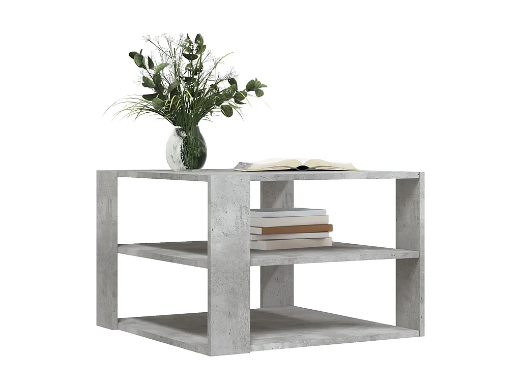 Table basse gris béton 59,5x59,5x40 cm bois d'ingénierie OFR42854 BonneVie Meuble