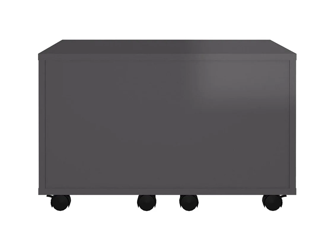 Table basse extensible Gris brillant 60x60x38 cm Aggloméré OFR47633 BonneVie Meuble