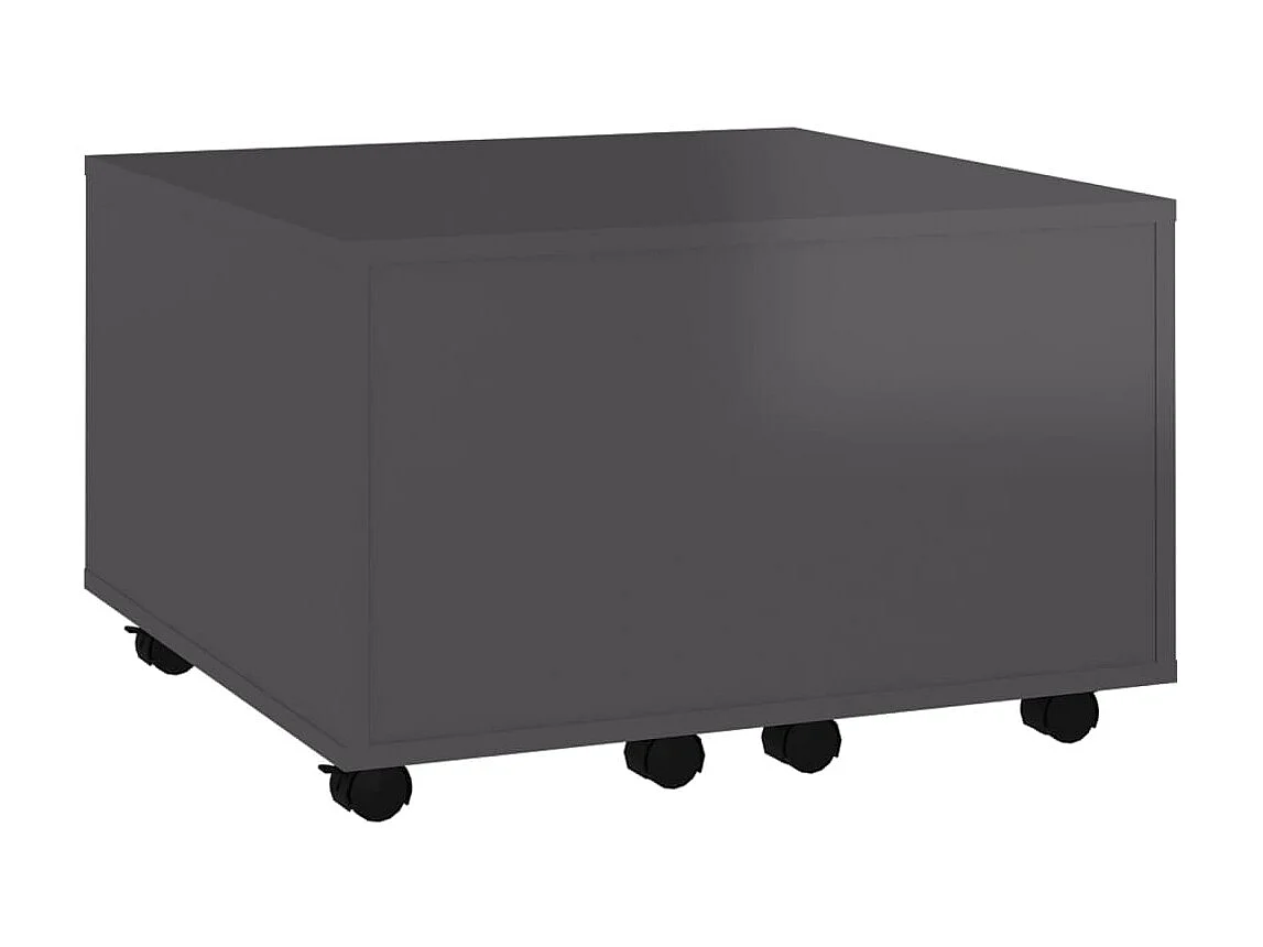 Table basse extensible Gris brillant 60x60x38 cm Aggloméré OFR47633 BonneVie Meuble