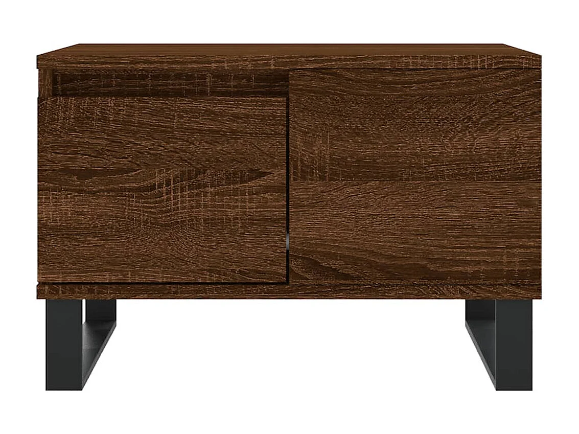 Salontafel 55x55x36,5 cm bewerkt hout bruin eikenkleur NL23397