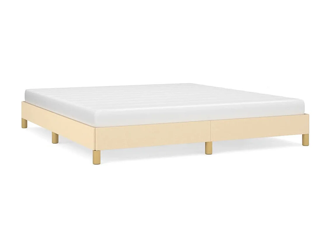 Cama em tecido cor creme 180x200 cm PT967071