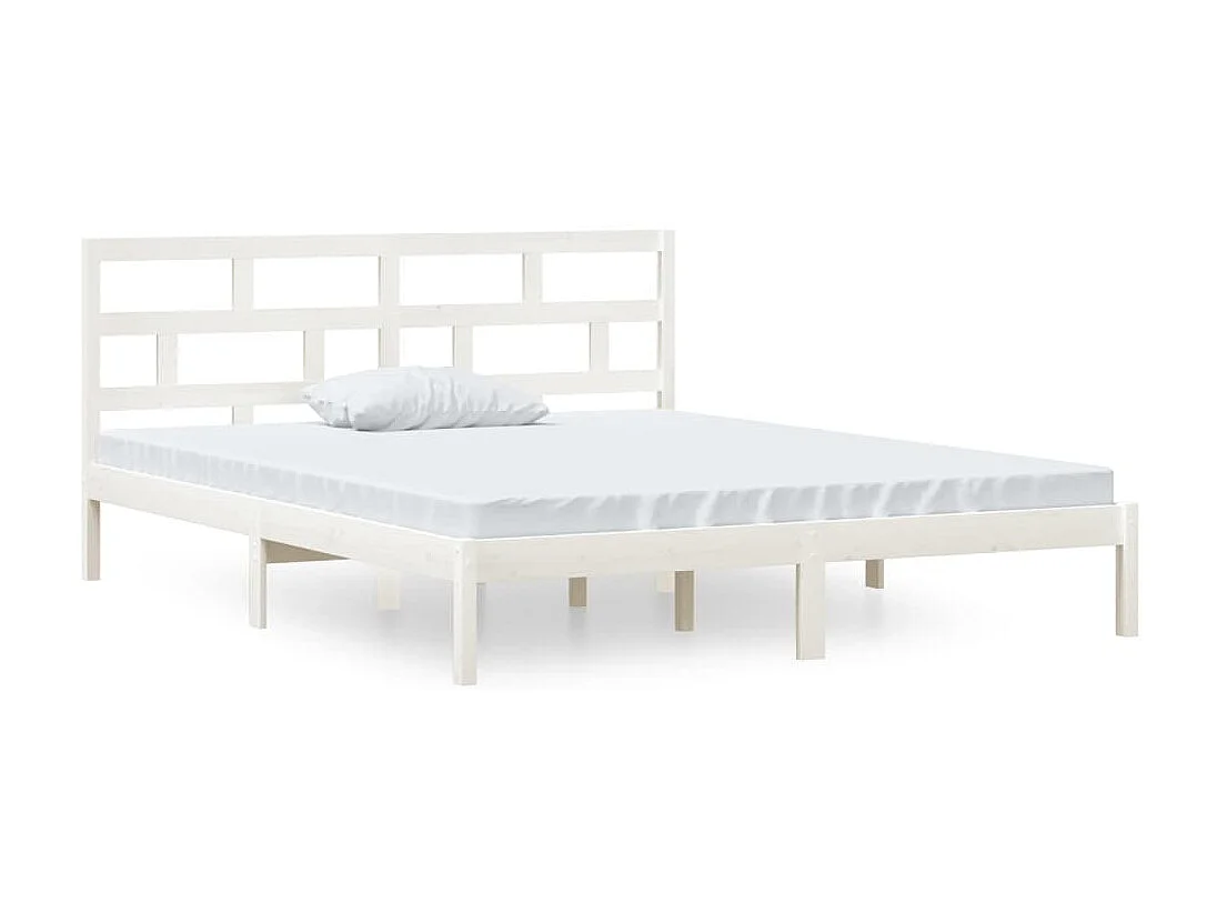 Lit-120x190 cm Blanc Bois massif Petit Double EGGB50406