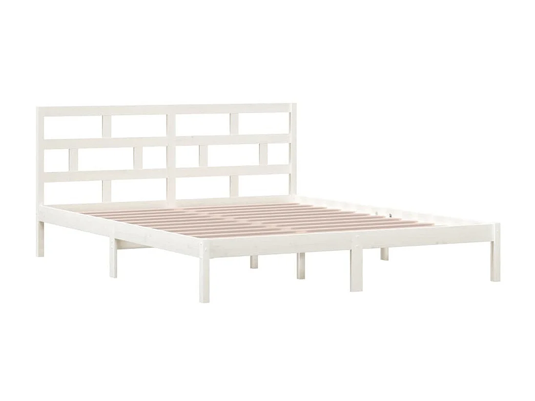 Lit-120x190 cm Blanc Bois massif Petit Double EGGB50406
