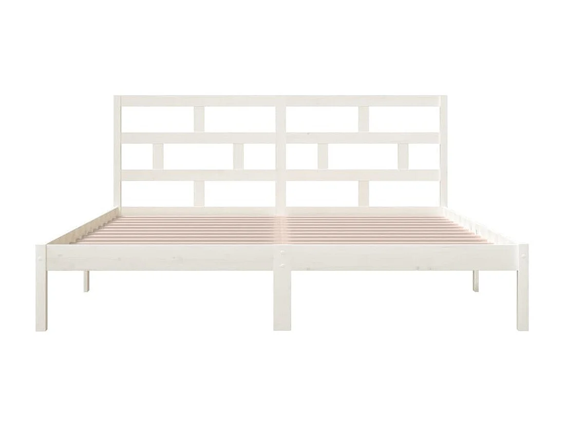 Lit-120x190 cm Blanc Bois massif Petit Double EGGB50406