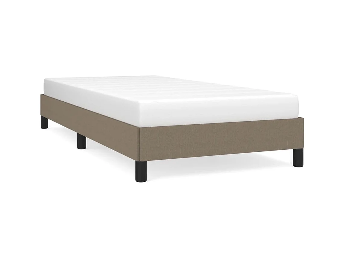 Cama 90x200 cm de tela gris taupe ES90728