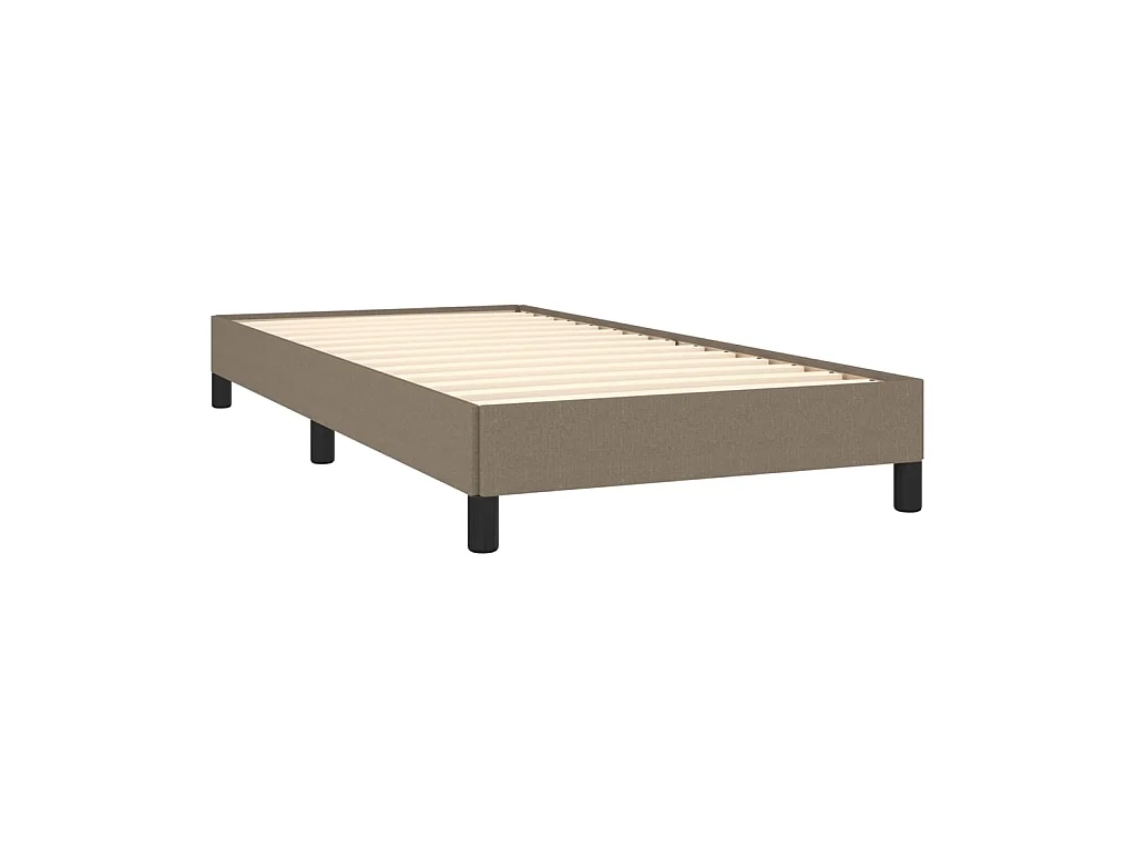 Cama 90x200 cm de tela gris taupe ES90728