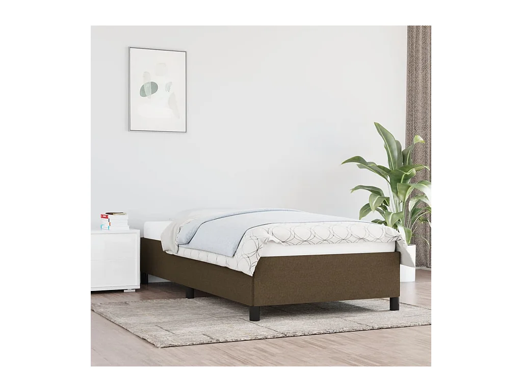 Lit-100x200 cm Marron foncé Tissu EGGB90865