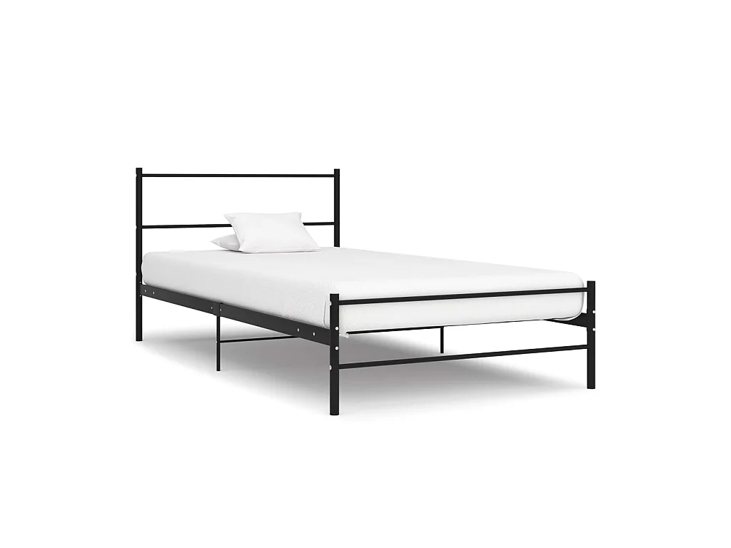 Lit-90x200 cm Noir Métal EGGB95388