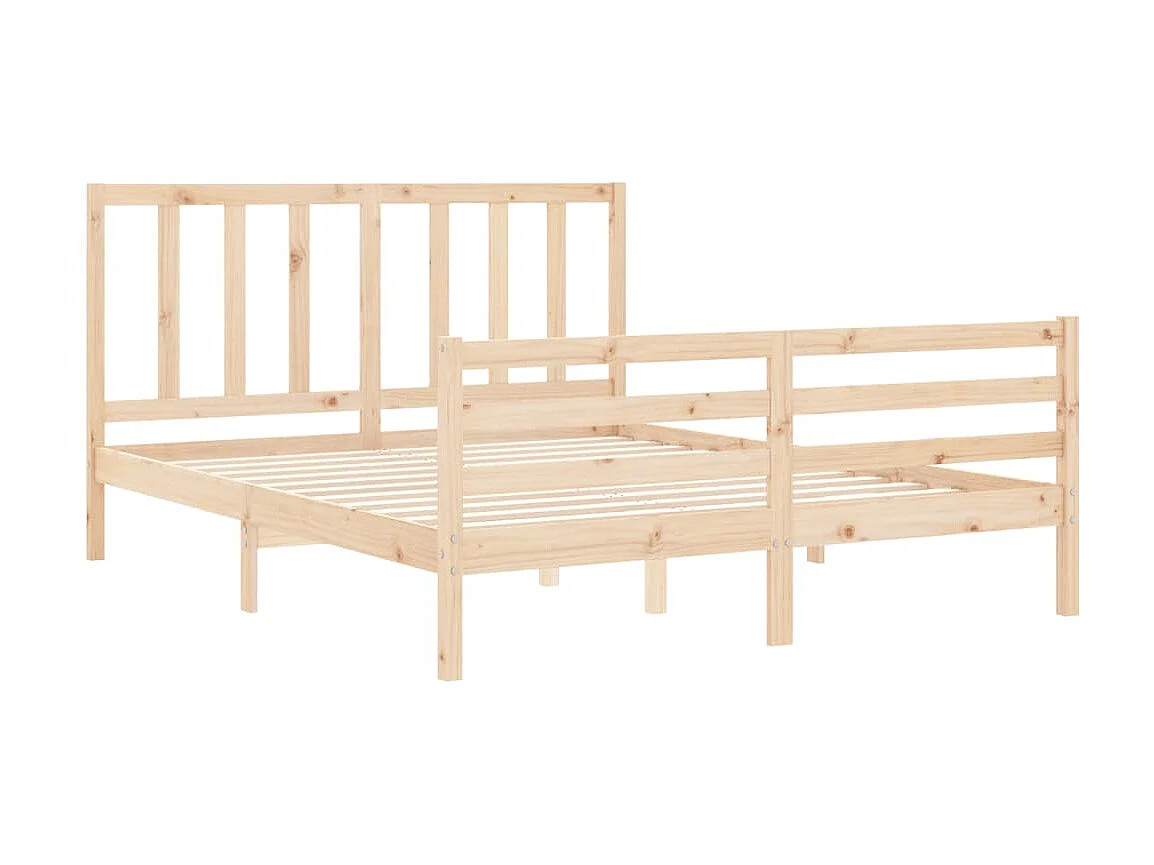 Lit-160x200 cm avec tête de lit bois massif EGGB29981