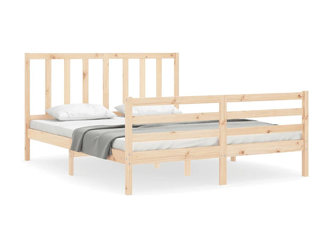 Cama com cabeceira 160x200 cm madeira maciça PT673168