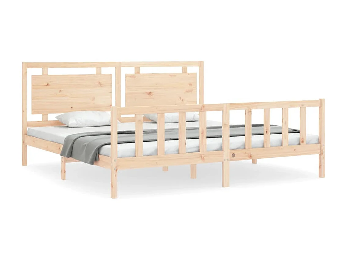 Lit-180x200 cm avec tête de lit bois massif EGGB70879