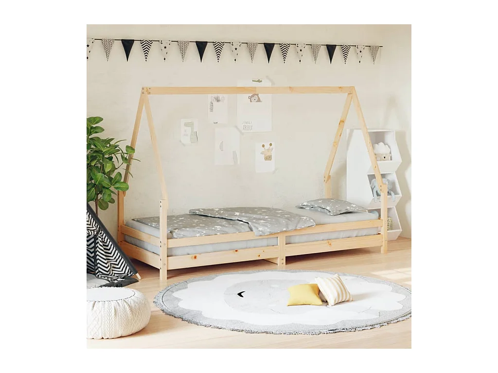 Lit-80x200 cm pour enfants bois de pin massif EGGB11491